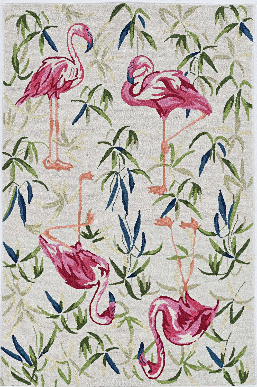 3' X 5' Ivory Pink Hand Hooked Flamingo Indoor Area Rug - Homeroots - Flyclothing LLC