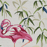 3' X 5' Ivory Pink Hand Hooked Flamingo Indoor Area Rug - Homeroots