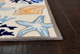8' Ivory Hand Hooked Sea Corals And Shells Indoor Runner Rug - Homeroots - Flyclothing LLC