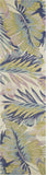 10' Ivory Pink and Green Wool Tropical Botanical Hand Tufted Runner Rug - Homeroots