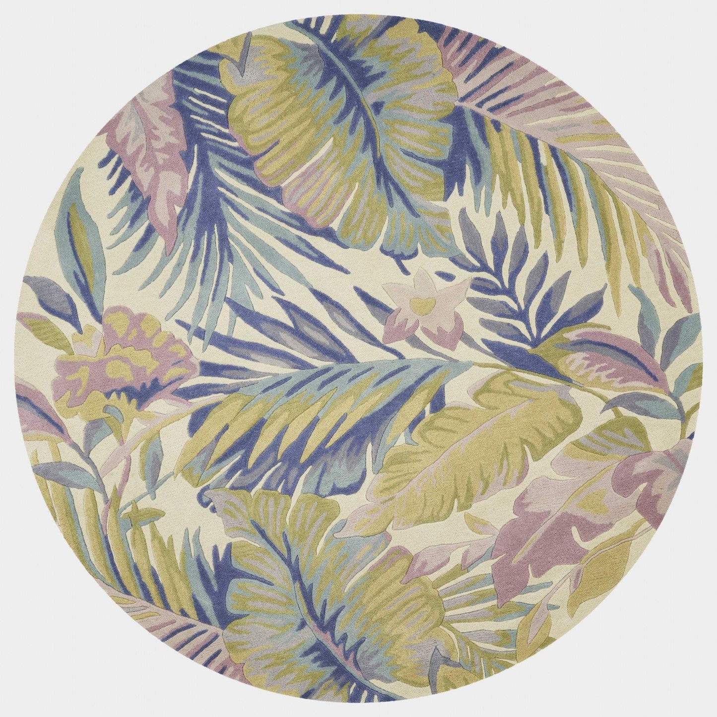 3' X 5' Pastel Tropical Leaves Wool Indoor Area Rug - Homeroots - Flyclothing LLC