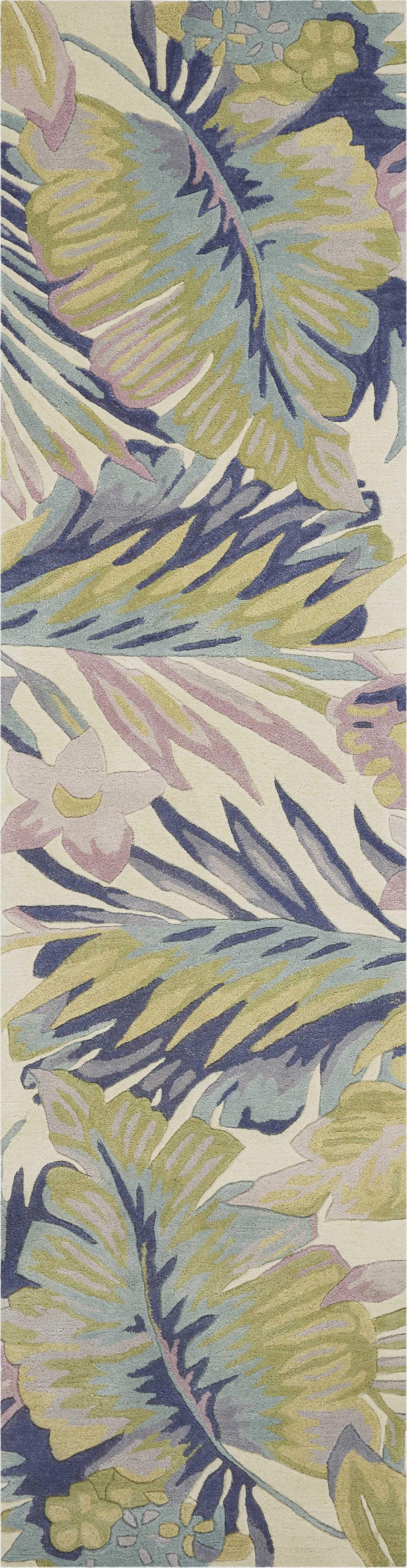 3' X 5' Pastel Tropical Leaves Wool Indoor Area Rug - Homeroots - Flyclothing LLC