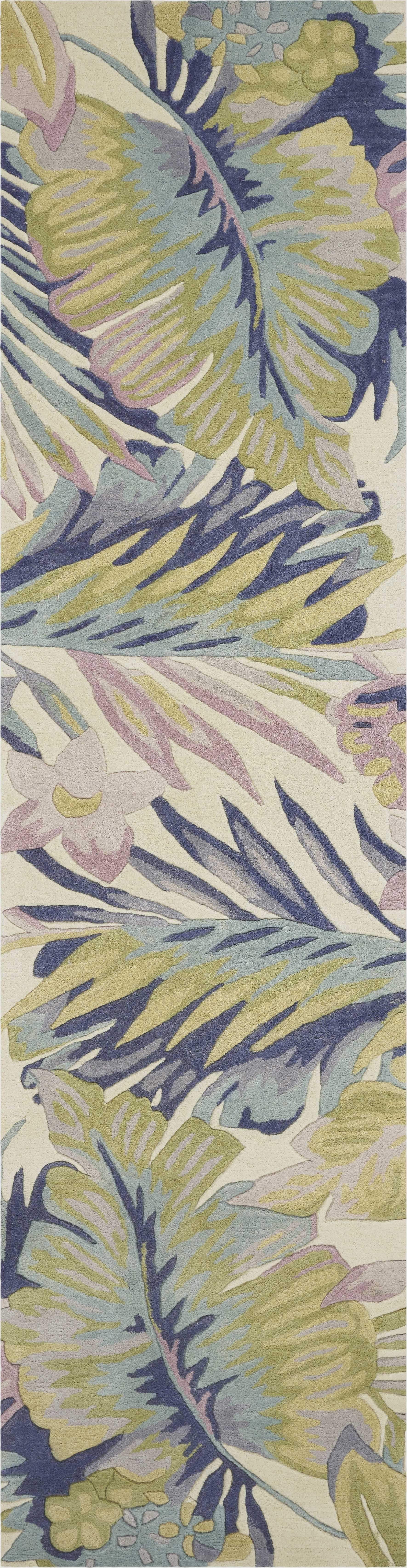 3' X 5' Pastel Tropical Leaves Wool Indoor Area Rug - Homeroots - Flyclothing LLC