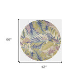 3' X 5' Pastel Tropical Leaves Wool Indoor Area Rug - Homeroots - Flyclothing LLC