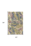 5' X 8' Pastel Ivory Hand Tufted Tropical Plants Indoor Area Rug - Homeroots
