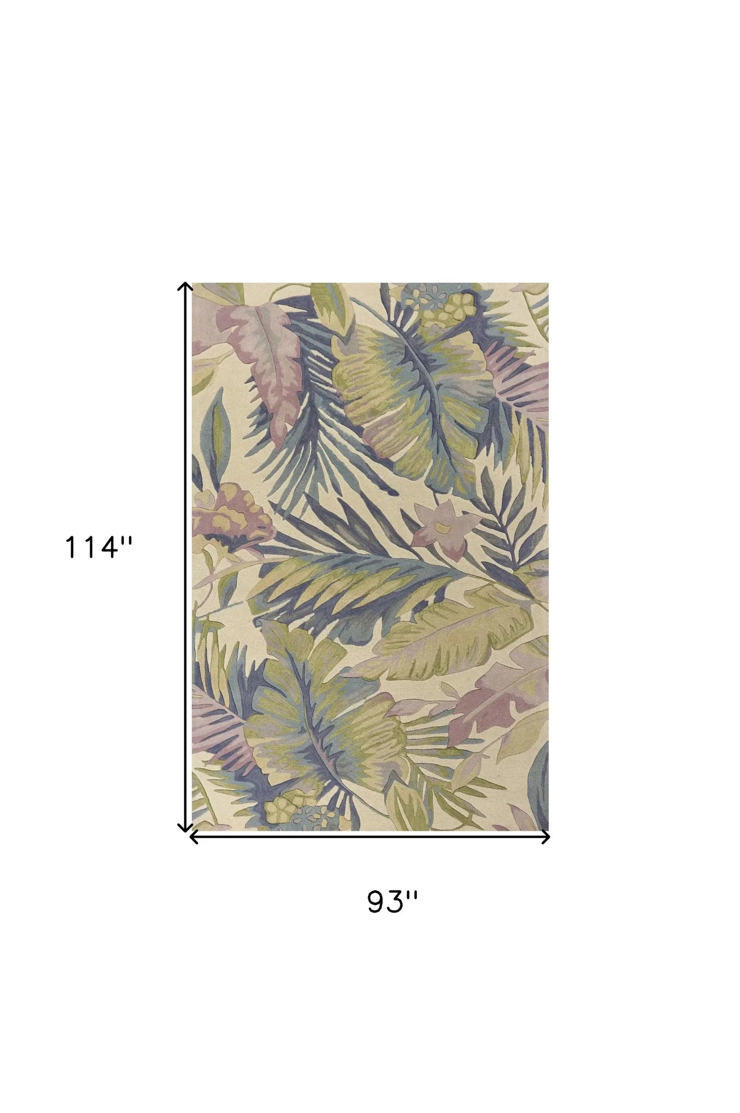 93 X 114 Pastel Wool Rug - Homeroots - Flyclothing LLC