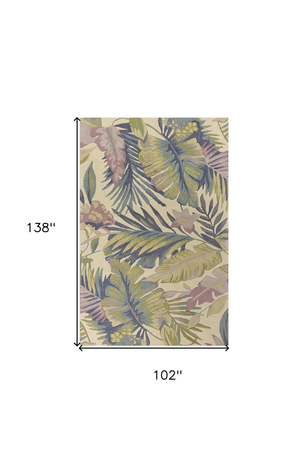 102 X 138 Pastel Wool Rug - Homeroots - Flyclothing LLC
