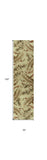 10' Ivory Hand Tufted Tropical Leaves Indoor Runner Rug