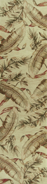 10' Ivory Hand Tufted Tropical Leaves Indoor Runner Rug - Homeroots - Flyclothing LLC