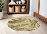 5' Ivory Round Wool Hand Tufted Area Rug - Homeroots - Flyclothing LLC
