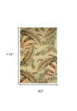 8' X 10' Ivory Hand Tufted Tropical Leaves Indoor Area Rug - Homeroots - Flyclothing LLC