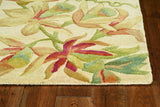 3' X 5' Ivory Tropical Leaves Wool Indoor Area Rug - Homeroots
