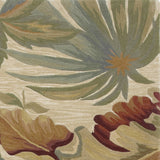 6' Ivory Hand Tufted Tropical Plants Round Indoor Area Rug - Homeroots