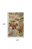 102 X 138 Ivory  Wool Rug - Homeroots