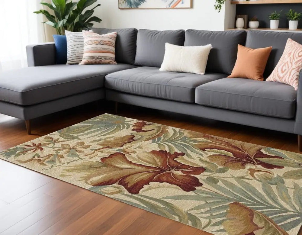 102 X 138 Ivory  Wool Rug - Homeroots