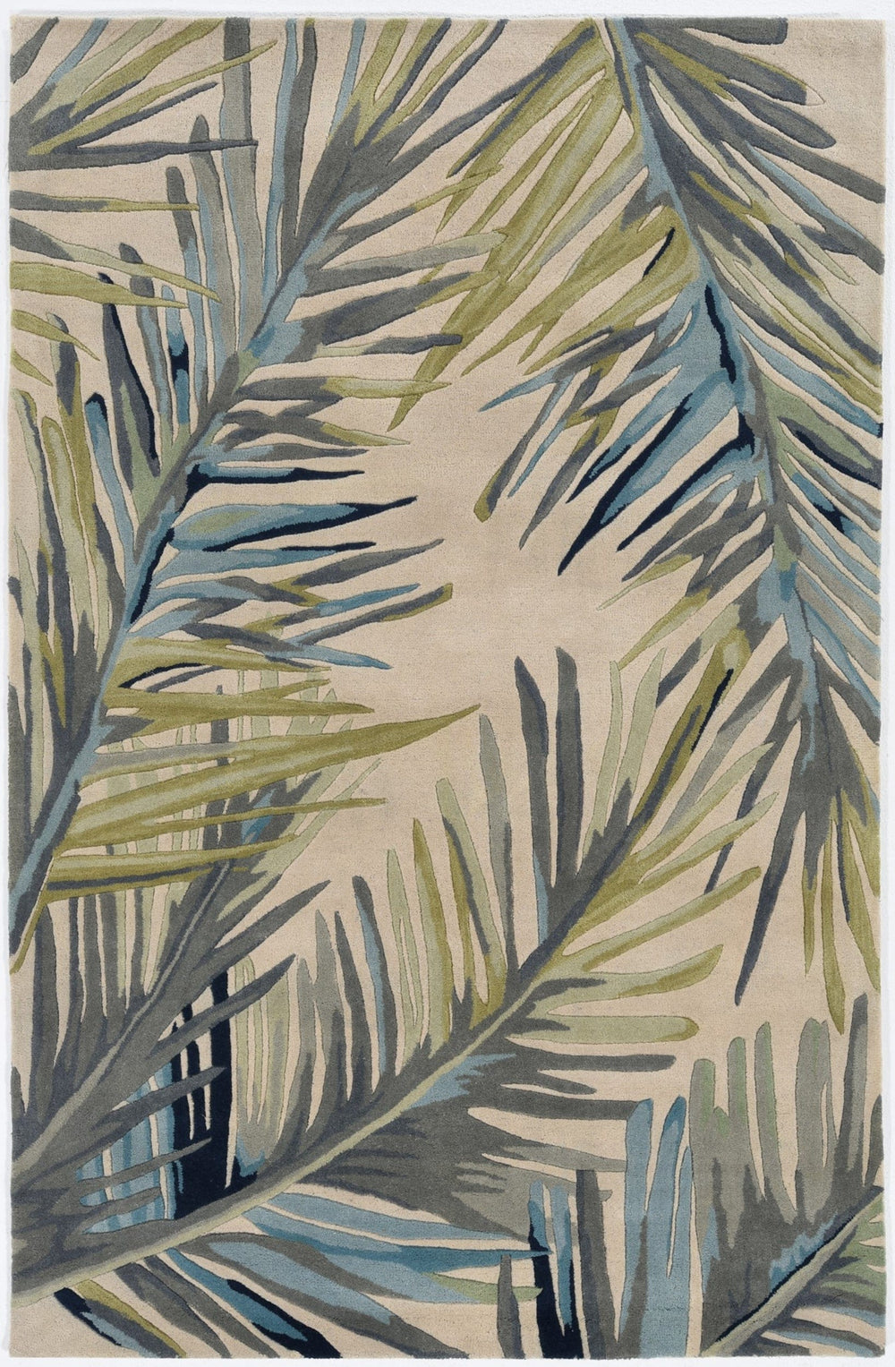4' X 6' Ivory Hand Tufted Tropical Palms Indoor Area Rug - Homeroots