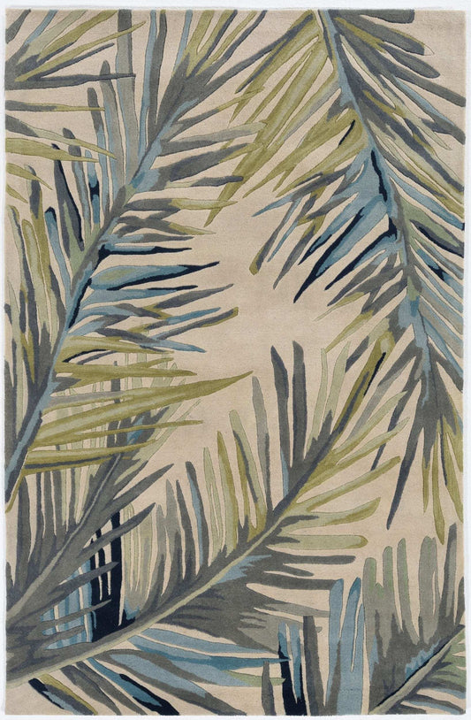 4' X 6' Ivory Hand Tufted Tropical Palms Indoor Area Rug - Homeroots - Flyclothing LLC