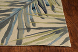 4' X 6' Ivory Hand Tufted Tropical Palms Indoor Area Rug - Homeroots