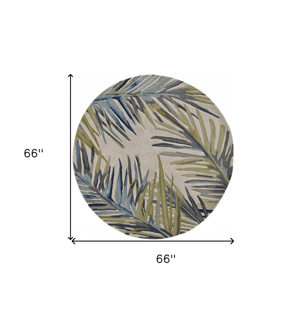 5' Ivory Round Wool Hand Tufted Area Rug - Homeroots - Flyclothing LLC