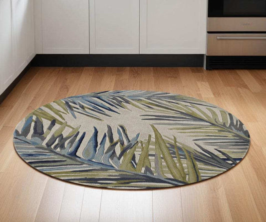 5' Ivory Round Wool Hand Tufted Area Rug - Homeroots - Flyclothing LLC