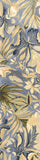 2' X 10' Blue Tropical Leaves Wool Indoor Runner Rug - Homeroots