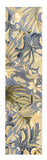 2' X 10' Blue Tropical Leaves Wool Indoor Runner Rug - Homeroots