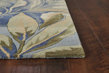 6' Blue Hand Tufted Tropical Plant Indoor Area Rug - Homeroots