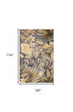 93 X 114 Blue Wool Rug - Homeroots - Flyclothing LLC