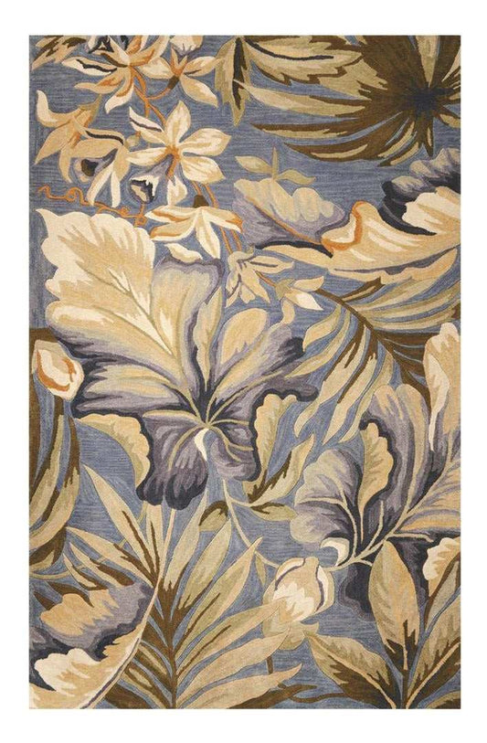 93 X 114 Blue Wool Rug - Homeroots - Flyclothing LLC