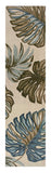 10' Ivory Hand Tufted Tropical Monstera Indoor Runner Rug - Homeroots