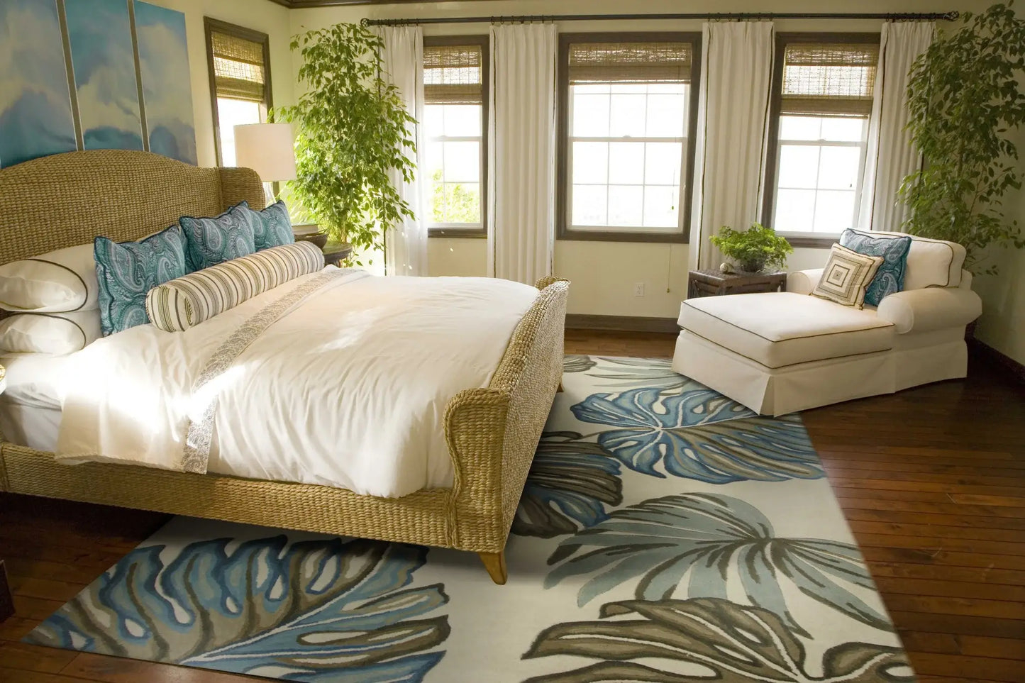 4' X 6' Ivory Hand Tufted Monstera Indoor Area Rug - Homeroots - Flyclothing LLC
