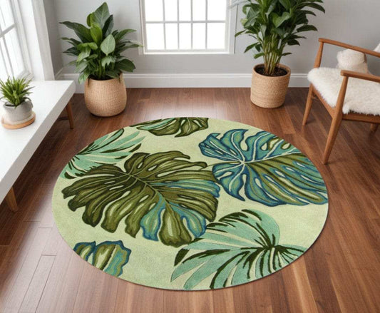 8' Ivory Round Wool Hand Tufted Area Rug - Homeroots - Flyclothing LLC