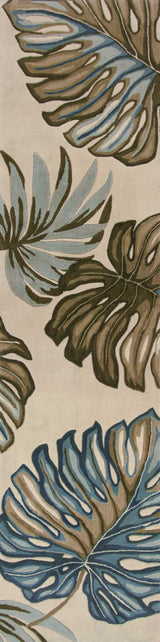 9' X 12' Ivory Hand Tufted Monstera Indoor Area Rug - Homeroots - Flyclothing LLC