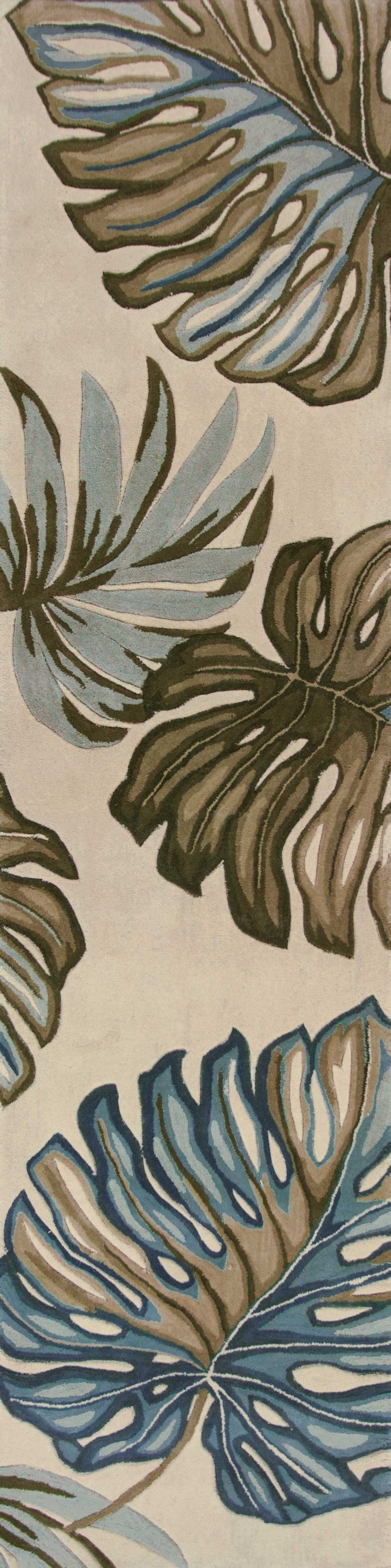 9' X 12' Ivory Hand Tufted Monstera Indoor Area Rug - Homeroots - Flyclothing LLC