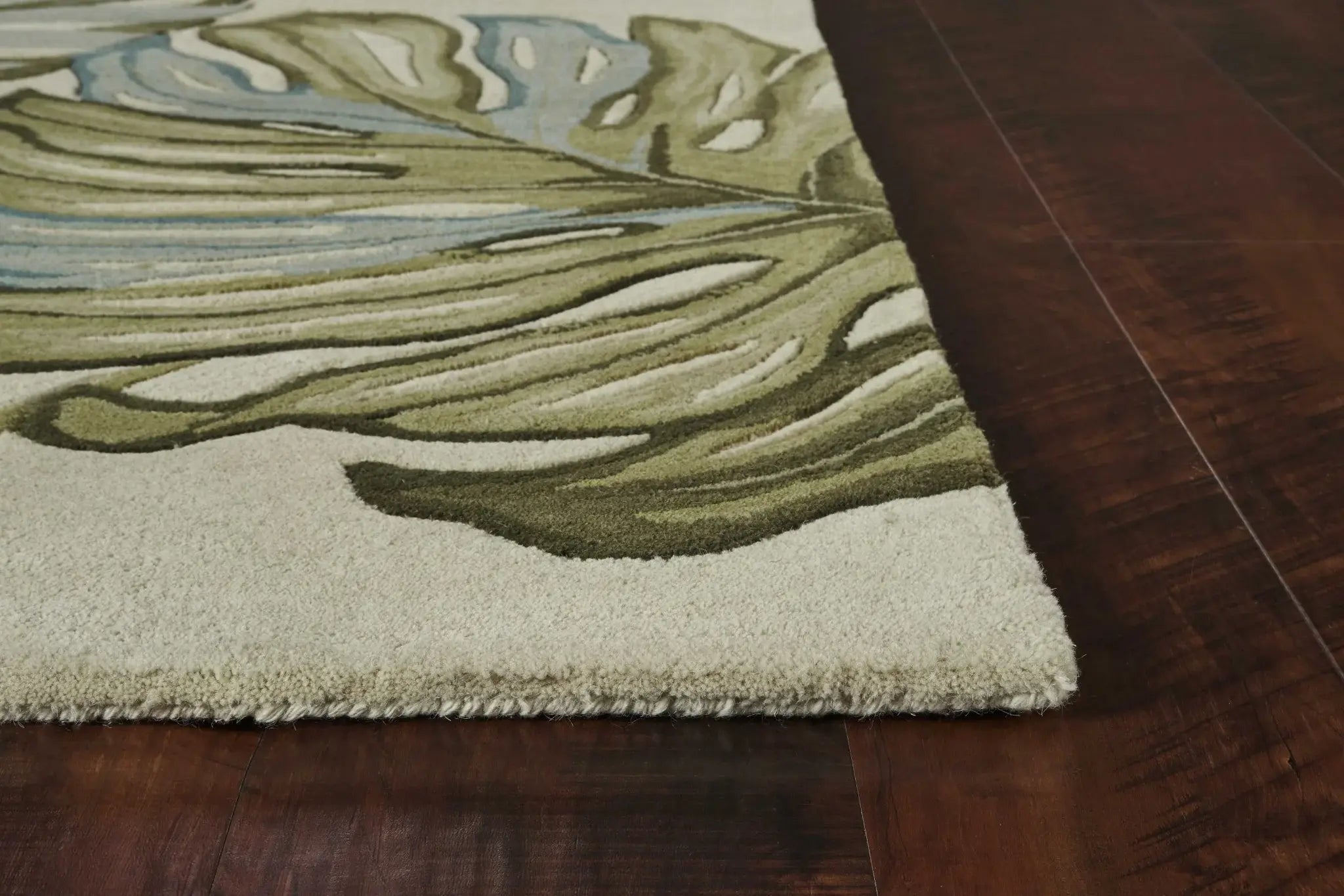 9' X 12' Ivory Hand Tufted Monstera Indoor Area Rug - Homeroots - Flyclothing LLC