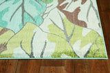 3' X 5' Blue and Green Botanical Leaves Area Rug - Homeroots - Flyclothing LLC