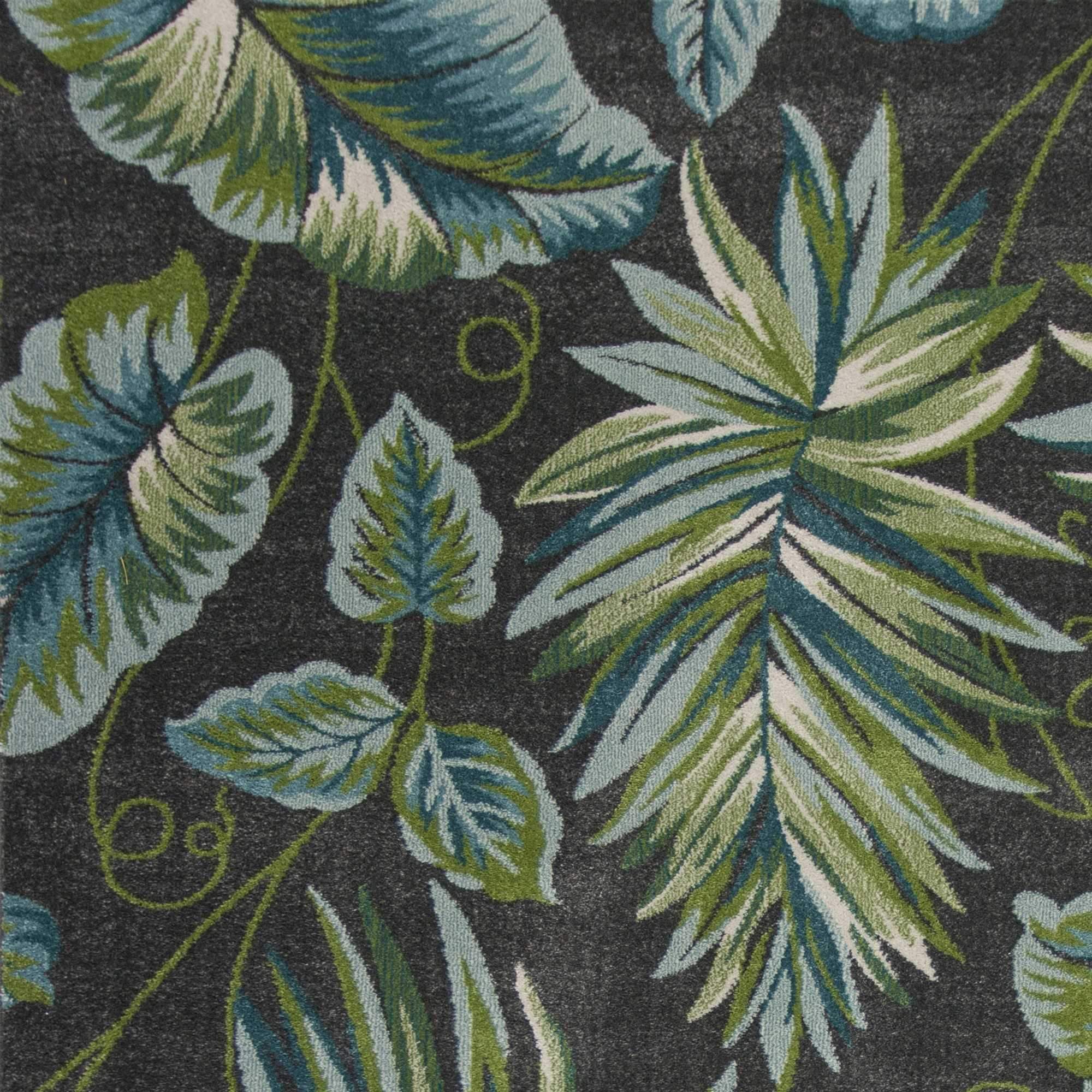 3' X 5' Grey Floral Polypropylene Rug - Homeroots - Flyclothing LLC