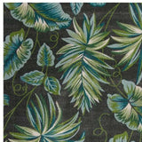 8' X 11' Grey Teal Machine Woven Oversized Tropical Leaves Indoor Area Rug - Homeroots - Flyclothing LLC