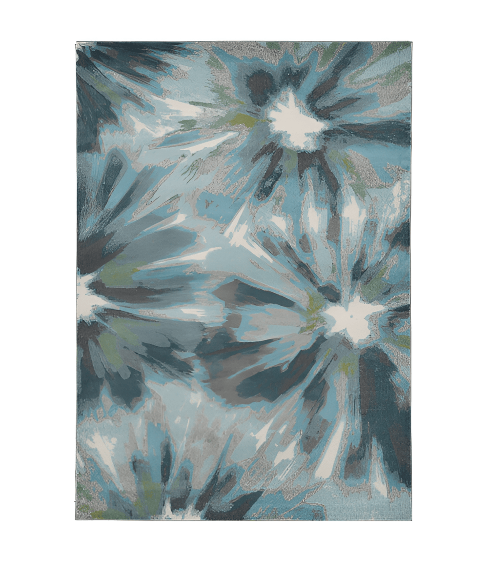 3' X 5' Teal Floral Area Rug - Homeroots