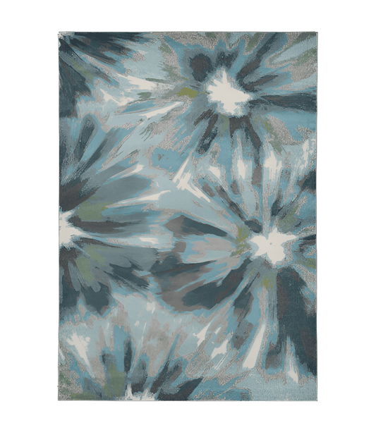3' X 5' Teal Floral Area Rug - Homeroots - Flyclothing LLC
