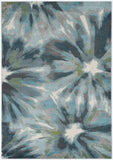 5' X 8' Teal Tropical Flower Indoor Area Rug - Homeroots - Flyclothing LLC