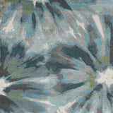 5' X 8' Teal Tropical Flower Indoor Area Rug - Homeroots - Flyclothing LLC