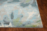 5' X 8' Teal Tropical Flower Indoor Area Rug - Homeroots - Flyclothing LLC