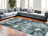 118 X 158 Teal Polypropylene Rug - Homeroots