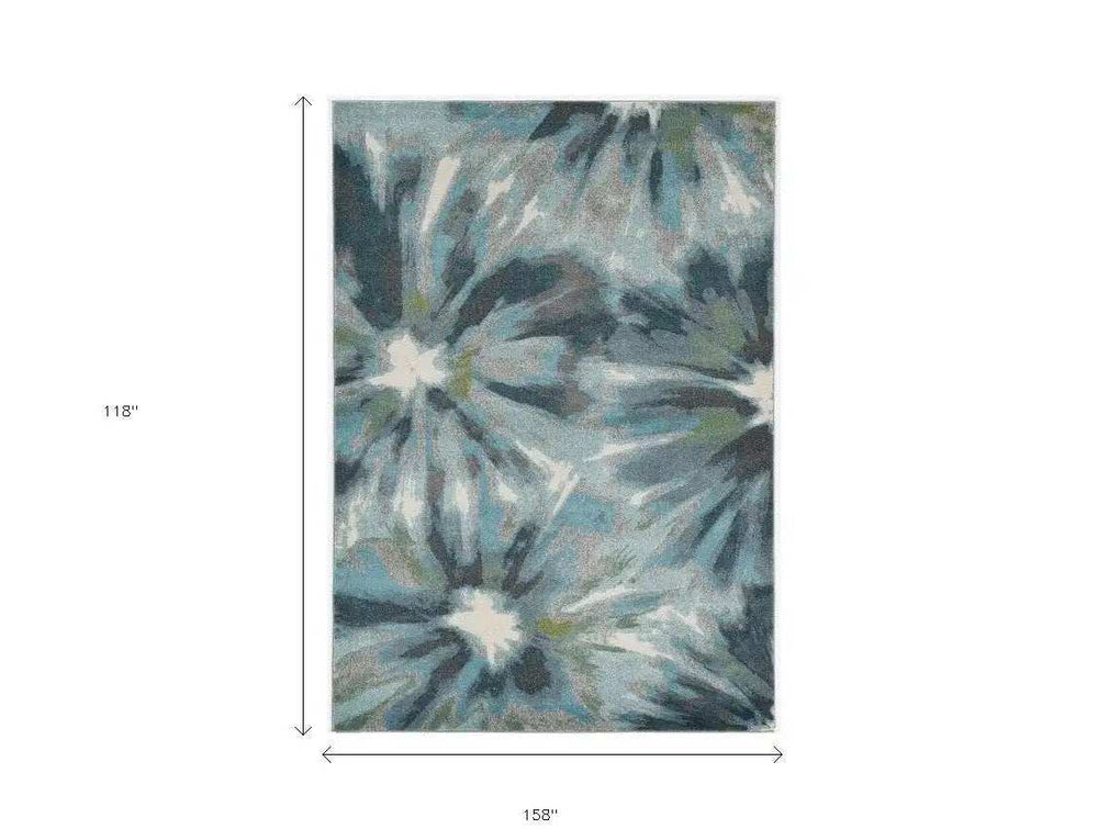118 X 158 Teal Polypropylene Rug - Homeroots - Flyclothing LLC