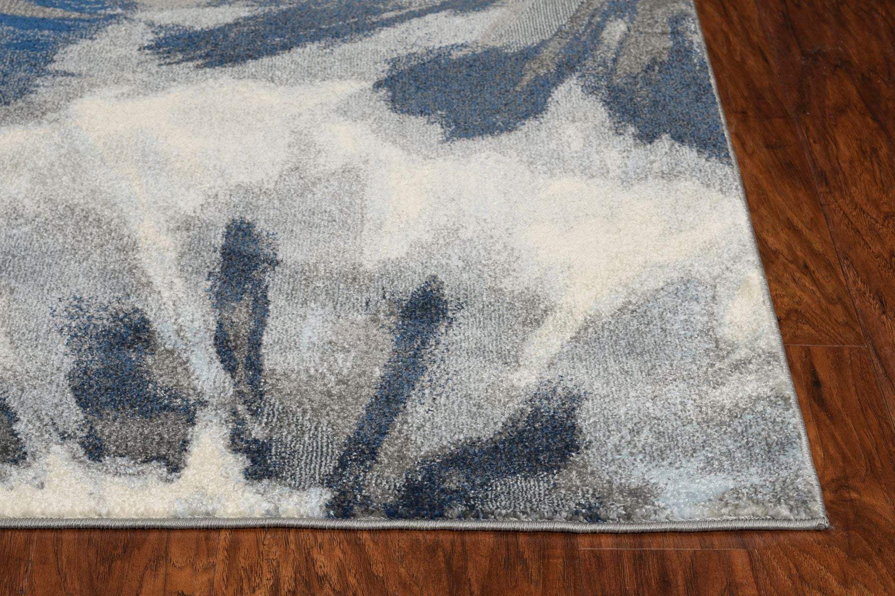 3' X 5' Ivory and Blue Floral Area Rug - Homeroots - Flyclothing LLC