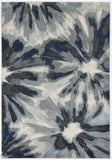 5' X 8' Ivory Blue Machine Woven Floral Indoor Area Rug - Homeroots