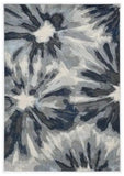 8' X 11' Ivory Blue Machine Woven Oversized Floral Indoor Area Rug - Homeroots