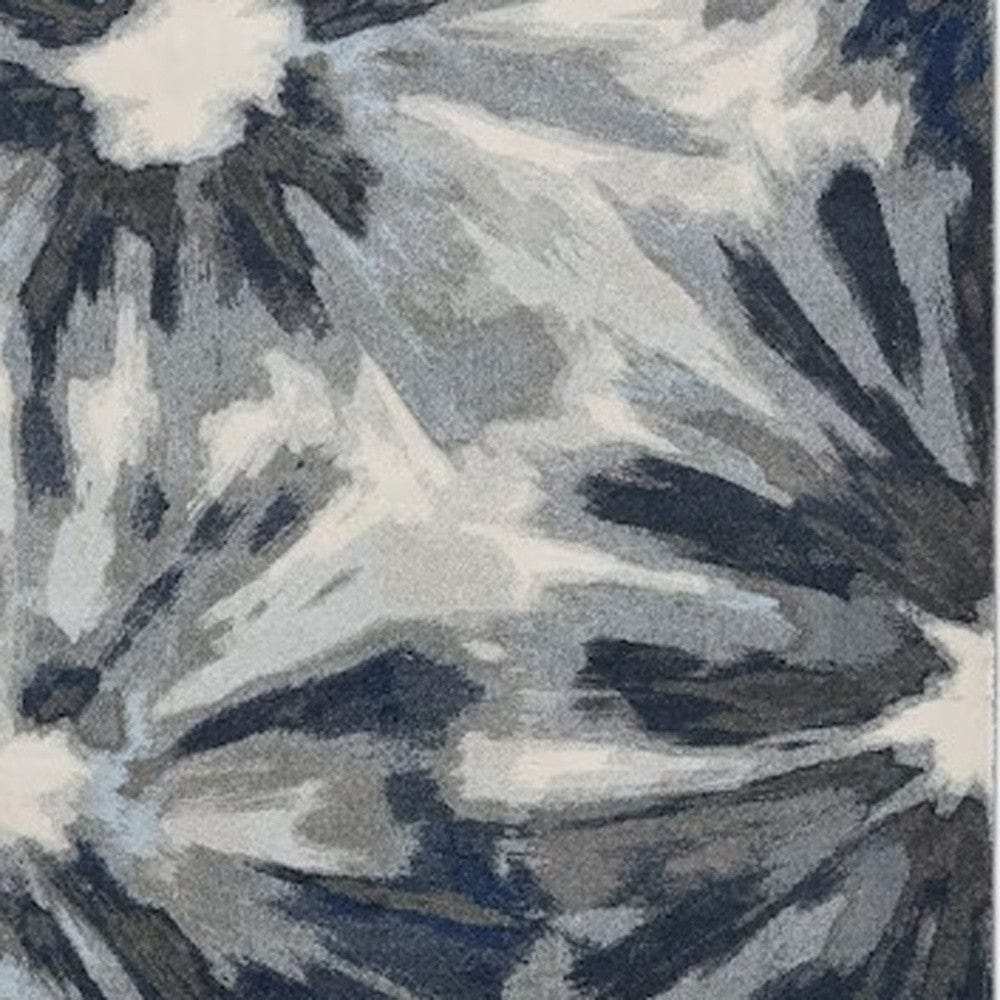 8' X 11' Ivory Blue Machine Woven Oversized Floral Indoor Area Rug - Homeroots - Flyclothing LLC
