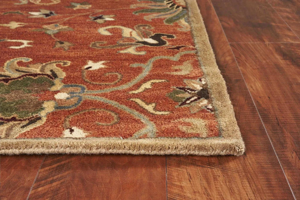 3' X 5' Sienna Medallion Vines Wool Rug - Homeroots - Flyclothing LLC